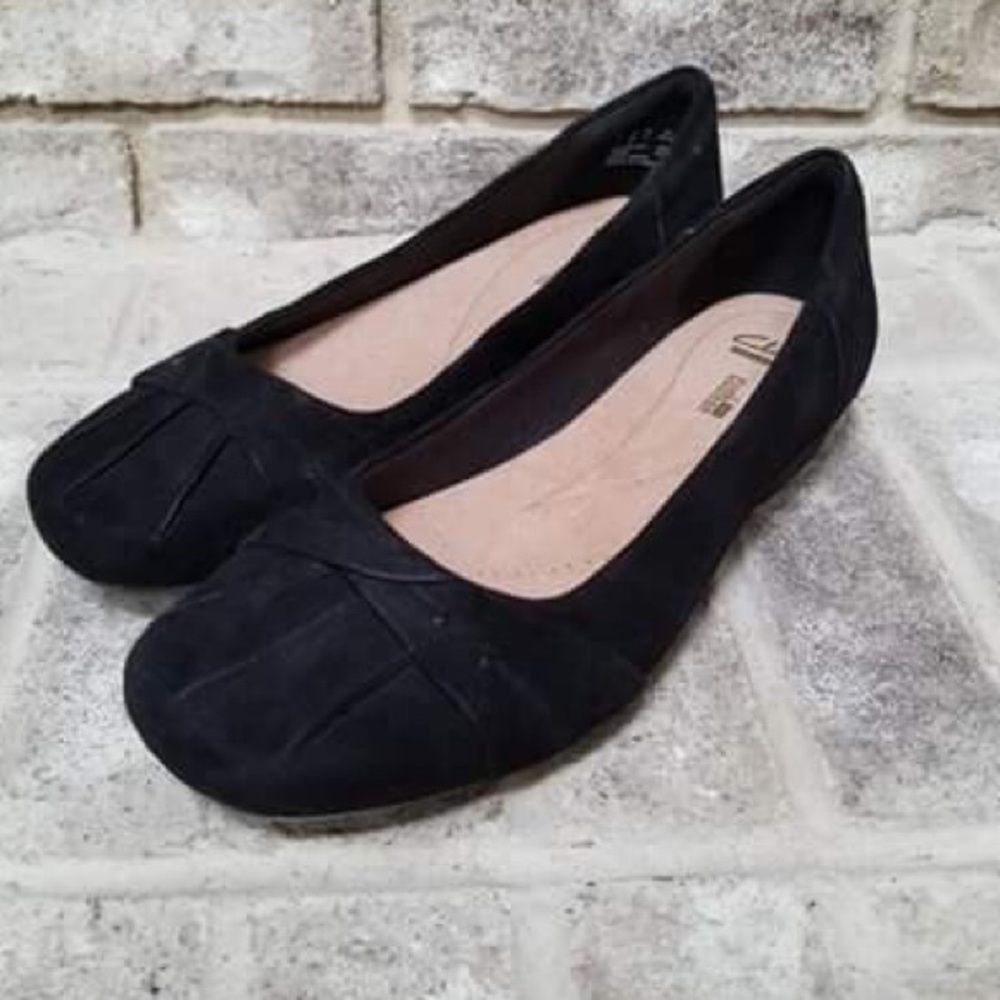 Clarks Blanche Fria Shoes Suede Leather Slip On